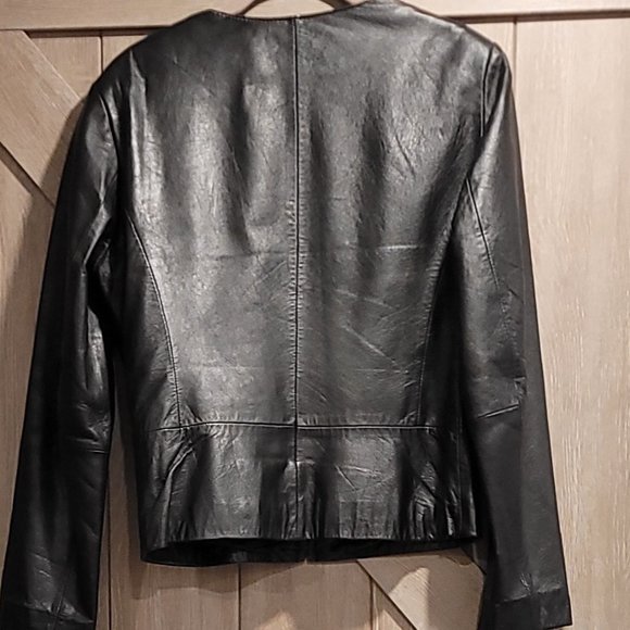 CLOTHES woman leather jacket, size M, black - Picture 2 of 5